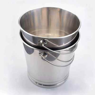 不锈钢水房桶家幼大儿园带盖手提式用圆水桶厨餐厅容量693特厚提