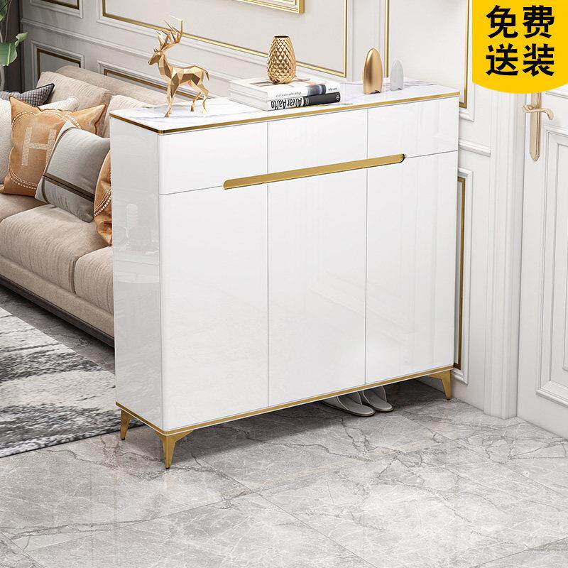 双面轻奢烤漆岩板鞋柜家用门口入户隔断柜2025新款爆款进门玄关柜