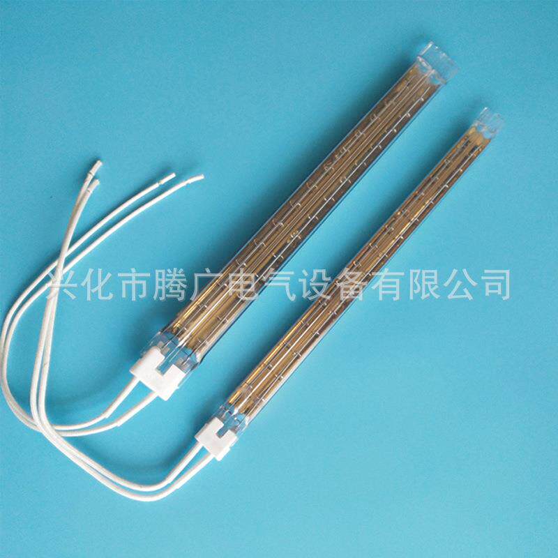 半镀金加热管双孔真空钨丝管远红外线石英管节能中波高温电发热管