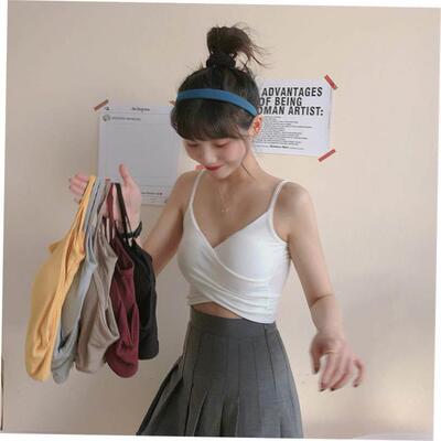 Threaded Cotton Crossover Camisole 螺纹棉交叉吊带运动背心女