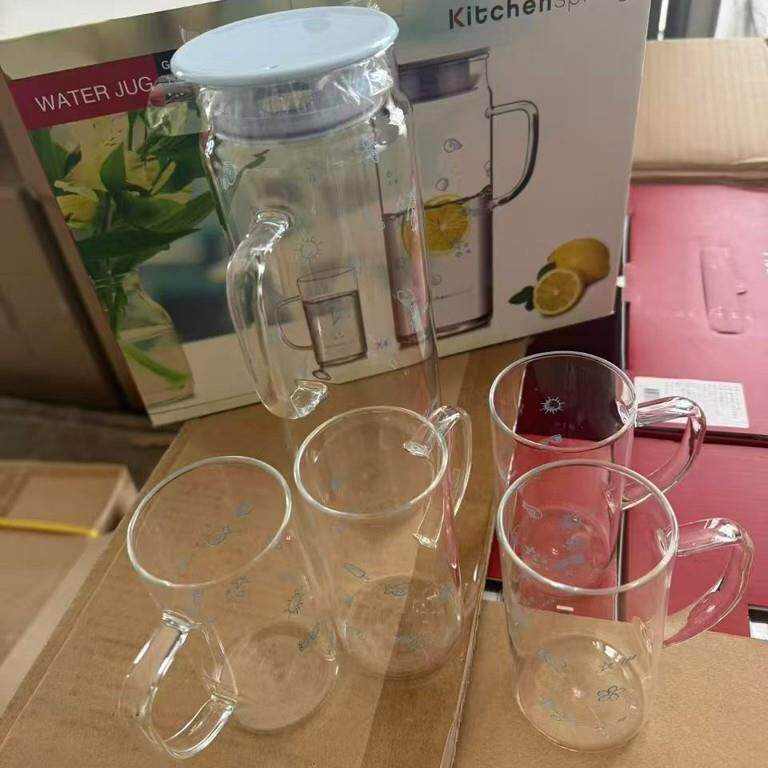 高档冷热水壶玻璃耐高温家用大容量凉开水壶泡茶果汁壶杯子套装