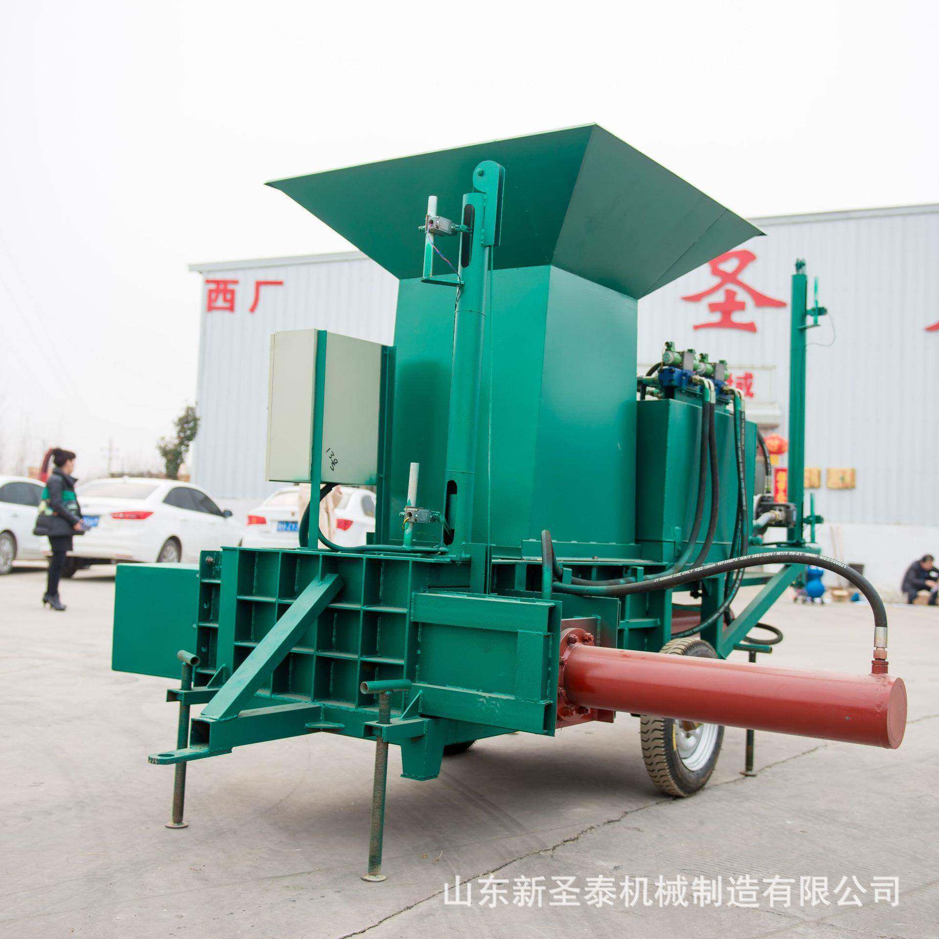 卧式套袋打包机自动压缩成型方包机报价蒜皮打包机