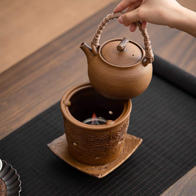 酱老器岩泥酒精煮茶温茶HVU炉户外露炉营围炉煮茶配件釉茶壶加热