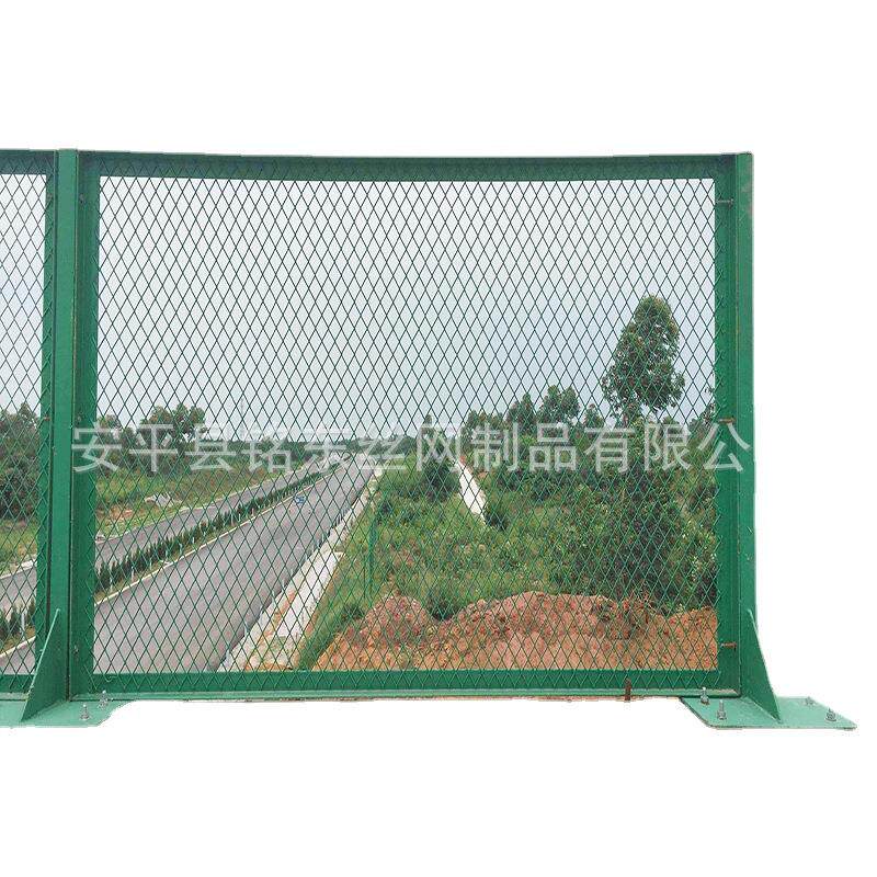 桥梁防抛网高架桥围网高速公路铁丝浸塑钢板网防眩菱形框架护栏网