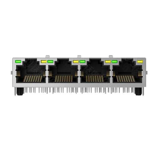 SYT414Q199DB2A2DPB057(POE+)四口 带灯带弹千兆集成 网络连接器