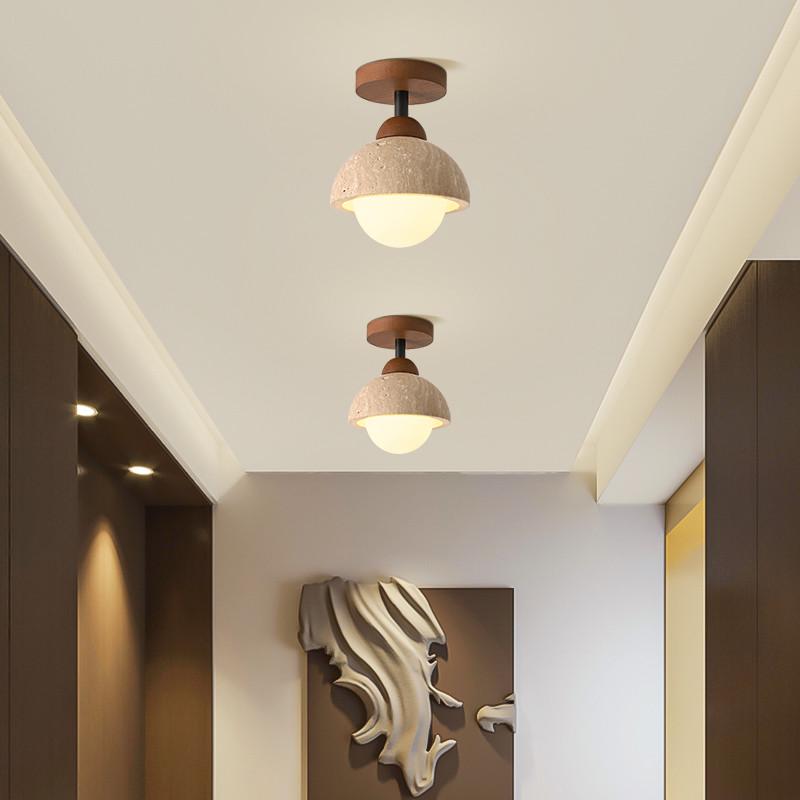 石寂洞日式风玄关侘中古台灯过道诧入户吸顶灯寂阳复古风奶油走廊