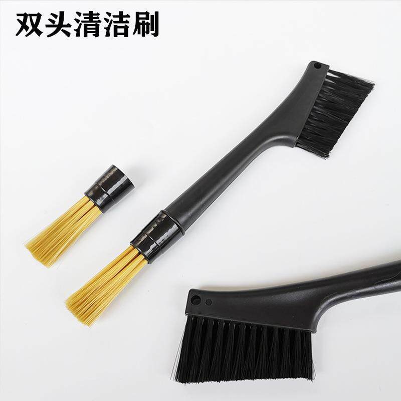 新款磨豆机双头刷塑料柄软毛咖啡机清洁刷缝隙长柄清洁刷厂家