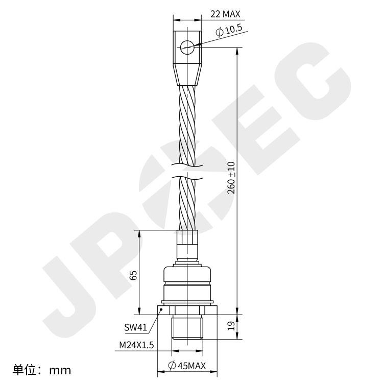 D171-400-12 D171-400(X)-12 螺栓形大功率普通整流二级管