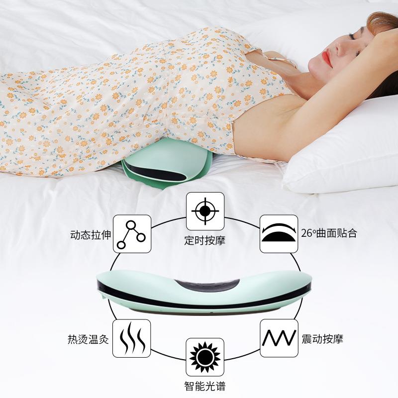 腰部按摩仪 智能电动腰椎舒缓器腰板加热震动充气曲度腰椎按摩器
