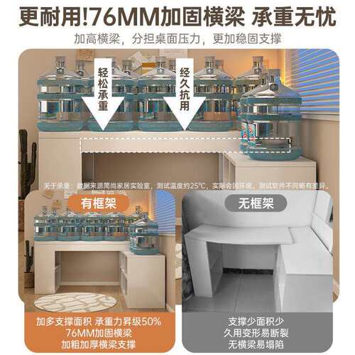 L型书桌书架一体桌转角电脑桌学习桌女生卧室梳妆台家用写字桌子