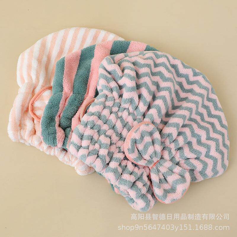 厂家超细纤维珊瑚绒干发帽女吸水速干干发巾新款跨境浴帽韩版