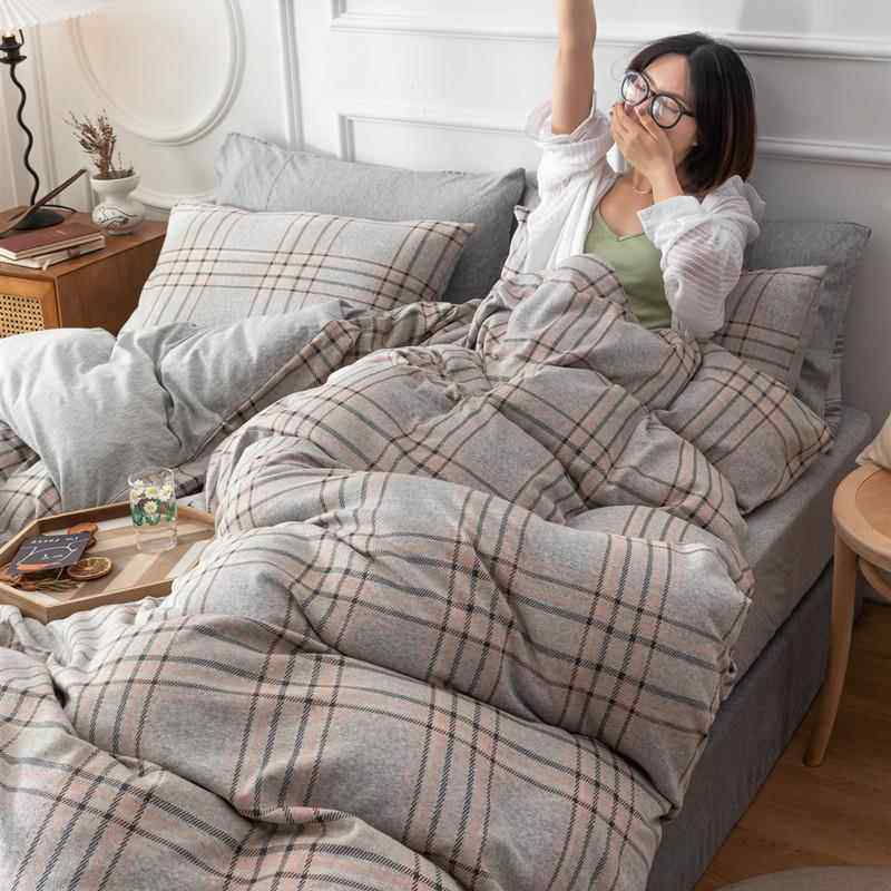 正品床裸睡A类纯棉棉用天竺棉针织棉提花四件套 全床单被套上品三