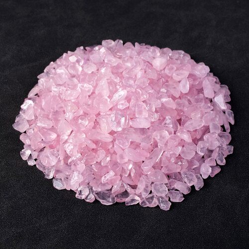 天然粉水晶碎石供佛七宝消磁石鱼缸花盆芙蓉晶随形原石碎石
