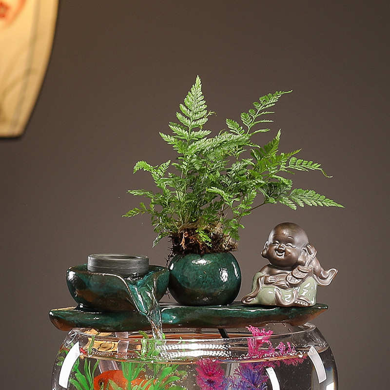 搭配鱼缸流水摆件金鱼缸配件喷泉过滤器循环水摆件家居装饰品招财