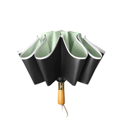 龙骨黑胶拉丝雨伞加工定制伞坐