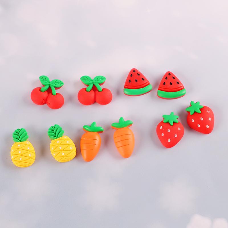 水果冰箱贴树脂配件萝卜草莓樱桃 diy手机壳贴片发饰材料饰品定制