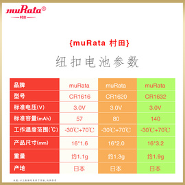 CR1632纽扣3V比亚迪凯美瑞汉兰达汽车钥匙遥控器纽扣电池