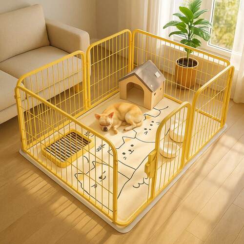 狗笼子狗围栏室内中小型犬宠物栅栏隔离训厕一体狗窝隔断一室一厅