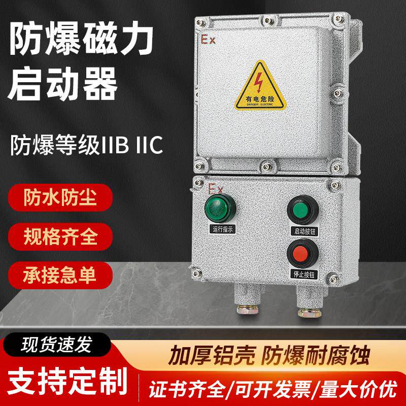 BQC防爆磁力启动器水泵风机控制箱220V380V三相电正反转开关箱