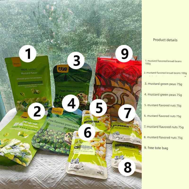 甘源[426g袋装芥菜，一大袋]三种口味上坚果芥菜风味零食礼盒