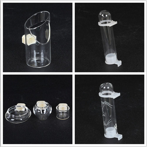 绣眼鸟饮水器玻璃杯玻璃喂食器