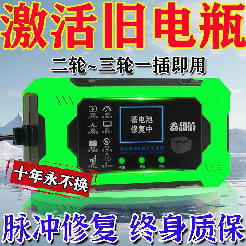 电动车电瓶修覆器正品全自动脉冲铅锂酸电池充电器延长寿命稳压器