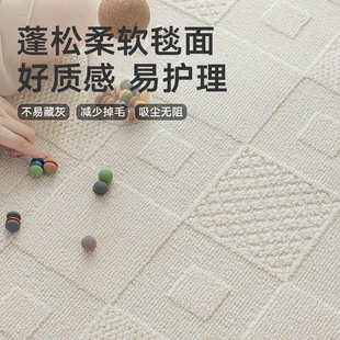 防水抗污地毯纯色简约耐脏易打理客厅家用圆形地毯高级卧室床边垫