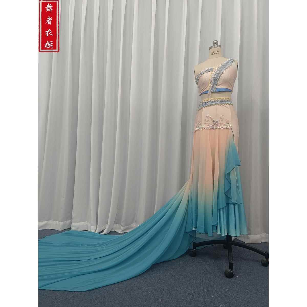 正品漾舞者新款傣族族独舞服艺考尾飘逸剧目摆尾修身演出少数民服