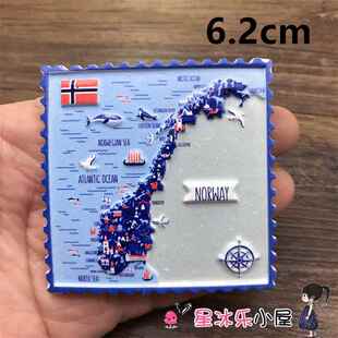 3个包邮出口芬兰瑞典冰岛丹麦挪威南极风景纪念装饰贴冰箱磁性贴