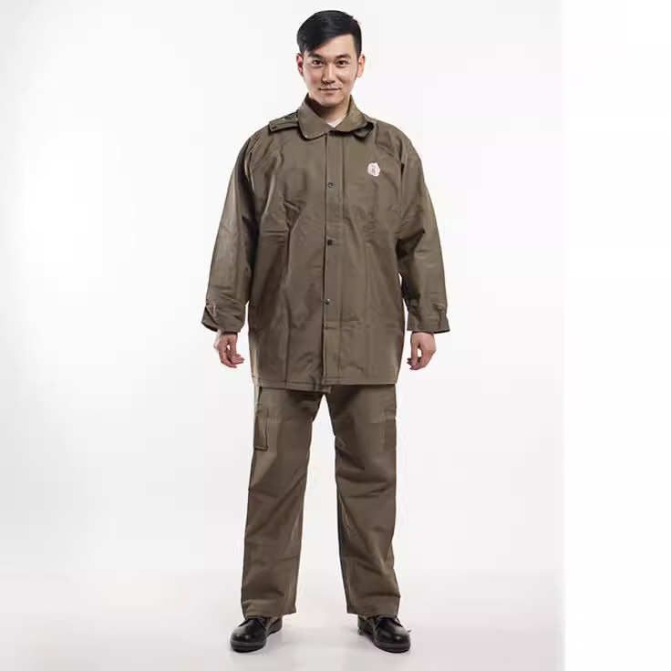 华灵牌加厚透气牛津帆布雨衣 分体式雨衣套装加厚材质 厂家直销