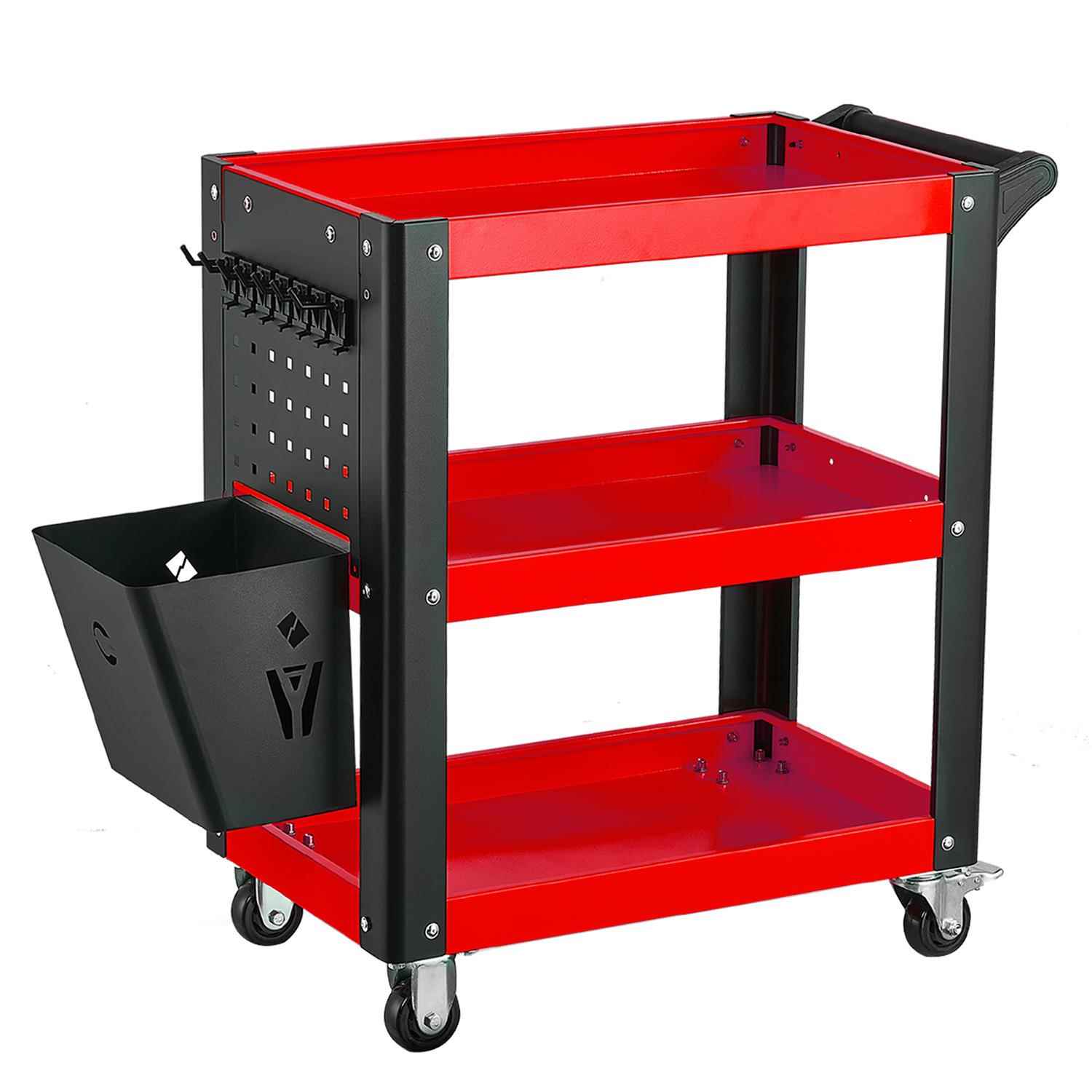 汽修工具车多功能车间移动收纳箱架子带刹车挂板款维修工具手推车
