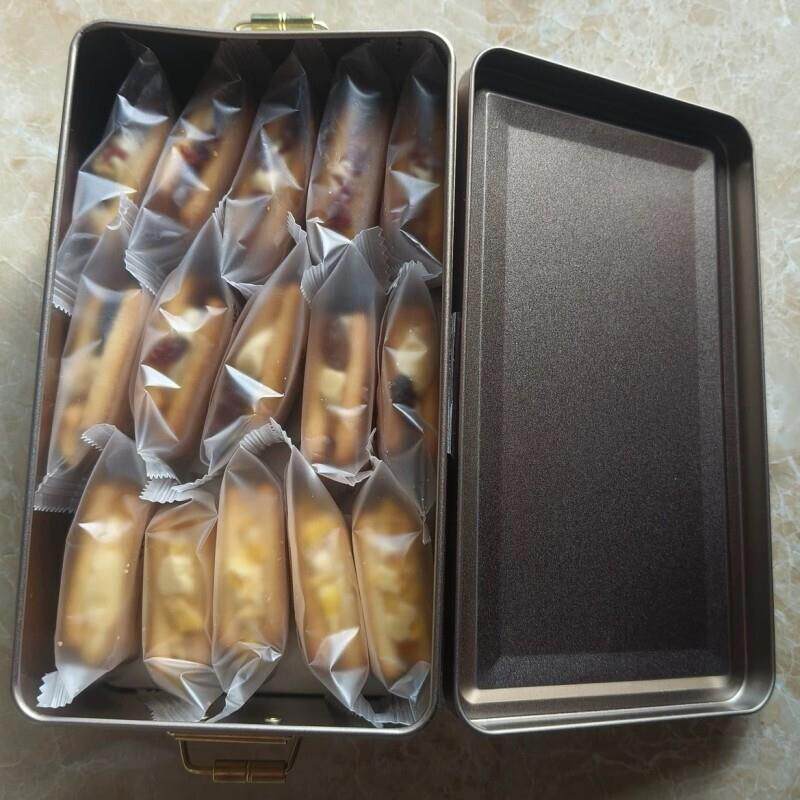 新恰咩香葱牛轧饼干台湾风味铁皮盒牛扎网红小吃休闲小零食蔓越莓