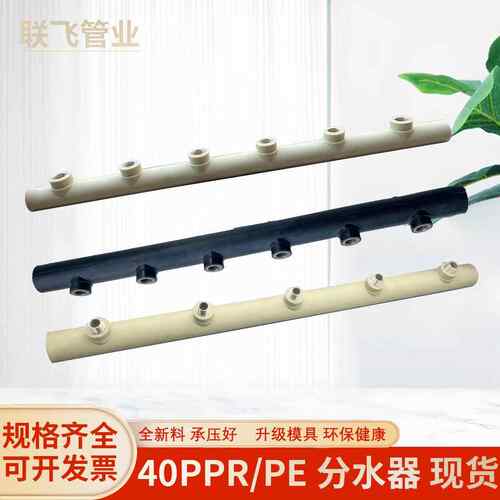 PE40水表分水器单排双排无丝外牙农村饮用水管单双头全塑PPR分集