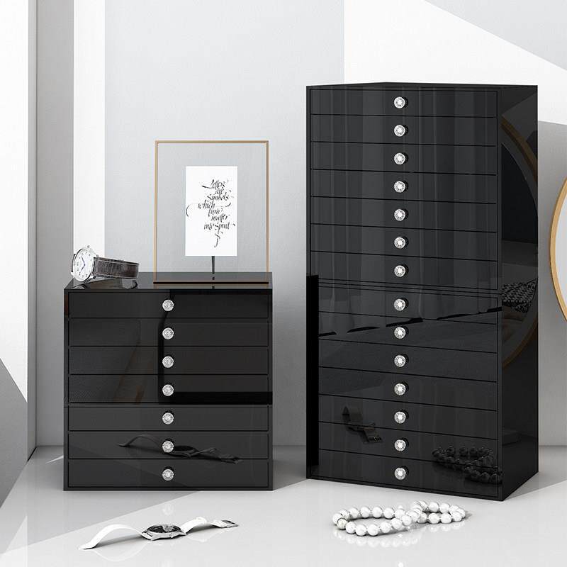 首饰盒收纳盒高档精致项炼戒指耳针耳环家用大容量珠宝耳饰饰品盒