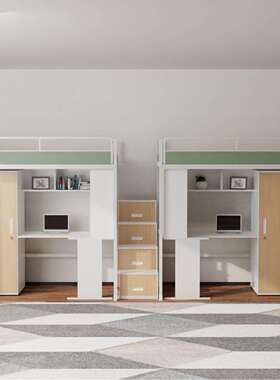 上床桌公寓床FZSC-01简双层学校舍学生员工铁床钢制金属宿加厚下