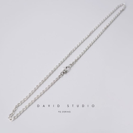 David studio925纯银环形粗链朋克机车风项链男女同款情女款项链