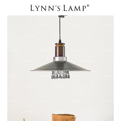 Lynn's立意日式胡桃木色吊灯拉丝做旧复古餐厅卧室怀旧实木飞盘