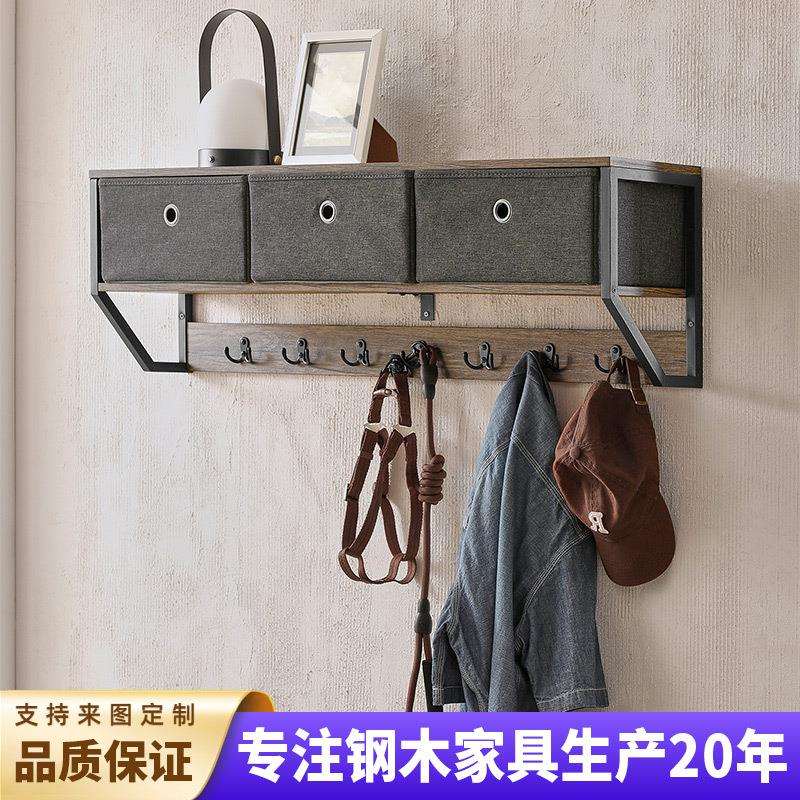 现货现代简约墙上置物架收纳壁柜浴室挂衣架墙上壁挂卧室挂钩架子