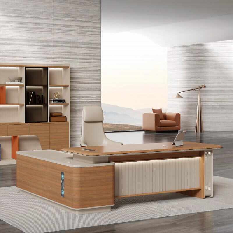 老板办公室桌椅灯台现代组合大气桌子带主管总经理高端办公桌大班