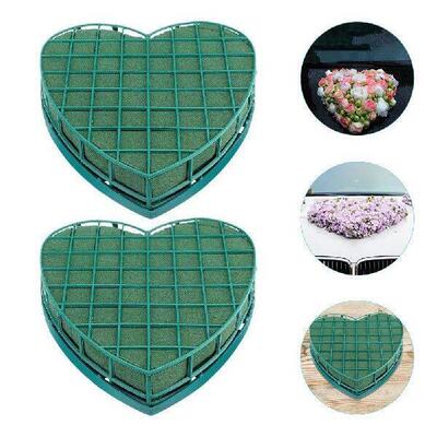 2 Pcs Foam Bs Heart-Shaped Flower Mud Romantic Wedding