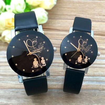 Couple Watch Student Stylish Spire Glass Belt Quartz Watch A