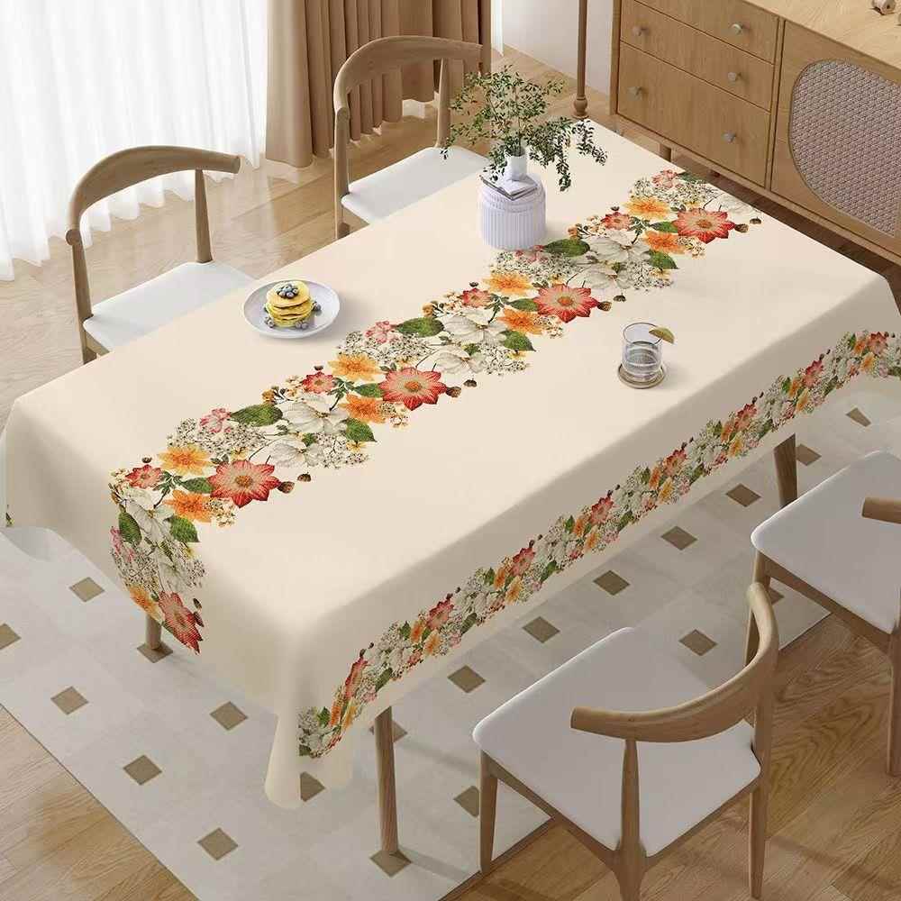 高档桌布水防免洗桌防烫防轻奢高级感PV油C餐桌桌布长方形垫茶几