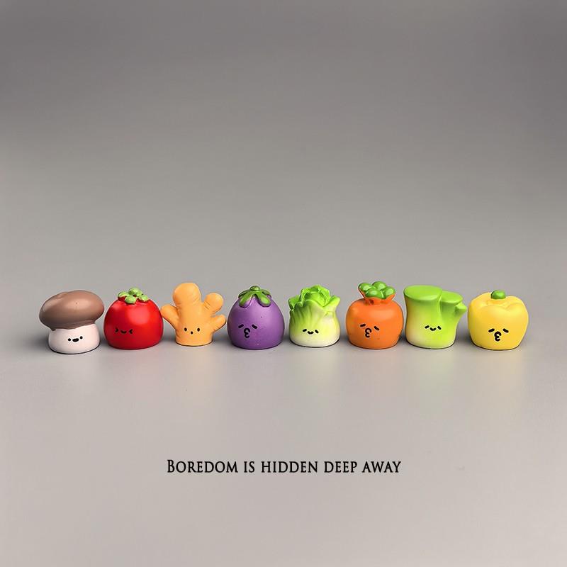 无聊瞭，摆一堆Q迷你蔬菜治愈电脑桌面日式工位办公桌小摆件装饰