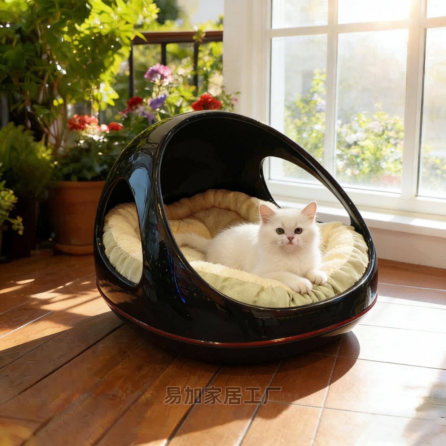宠物猫窝小狗屋高颜值玻璃纤维豪华别墅半封闭四季可用轻奢创意防