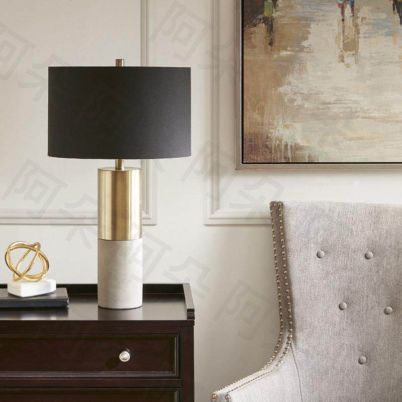 简约现代卧室台灯床头柜灯美式大理石创意别墅样板房客厅温馨T698