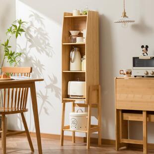 厨房置物架落地多层储物柜餐边收纳柜家用多功能窄缝隙夹缝架实木