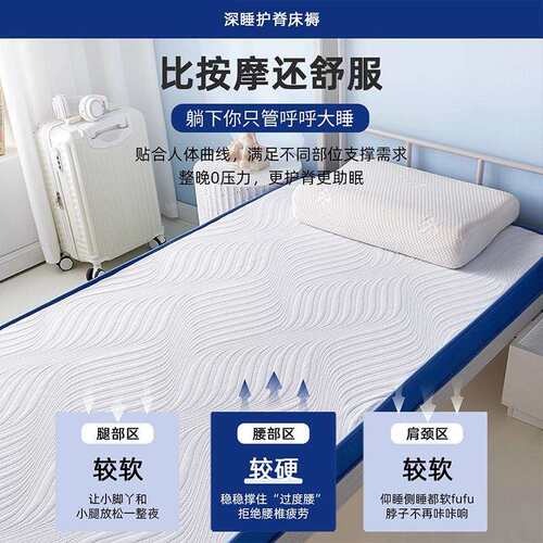 乳胶床垫遮盖物软垫家用学生宿舍单人专用床褥榻米海绵垫90x190cm