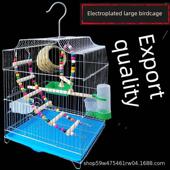 虎皮鹦鹉鸟笼大号牡丹电镀鸟笼子鹦鹉笼家用通用玄凤豪华别墅金属