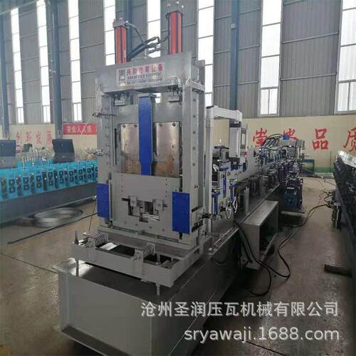 全自动冲孔C型钢机 c型檩条成型机 无极换型C型彩钢设备
