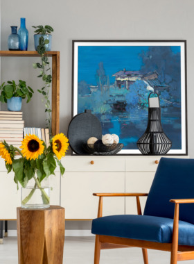 重庆美术家协会会员油画丁廷华《闲情入梦》限量版画客厅餐厅挂画